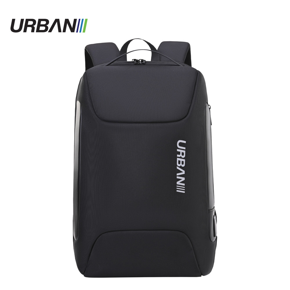 Ghiozdan URBAN BULLET, compartiment laptop, bucla agatare, buzunare accesorii, cablu USB, 46x35x15 cm - imagine 9